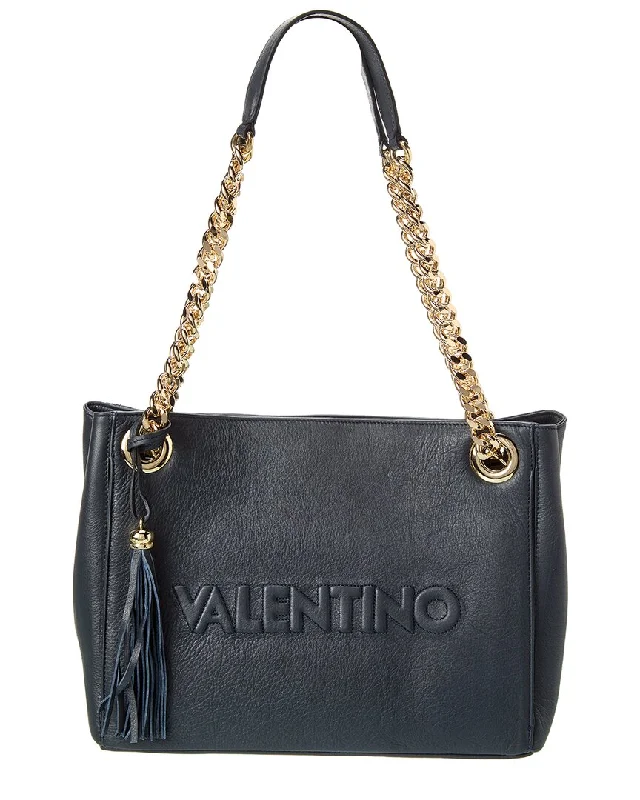 Ladies shoulder bag in striped fabric-Valentino by Mario Valentino Luisa Embossed Leather Shoulder Bag