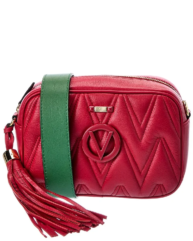 Ladies crossbody bag for petite frames-Valentino by Mario Valentino Mia Diamond Leather Crossbody