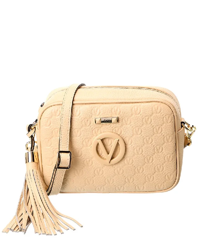 Ladies crossbody bag with shiny leather-Valentino by Mario Valentino Mia Dollaro Monogram Leather Crossbody