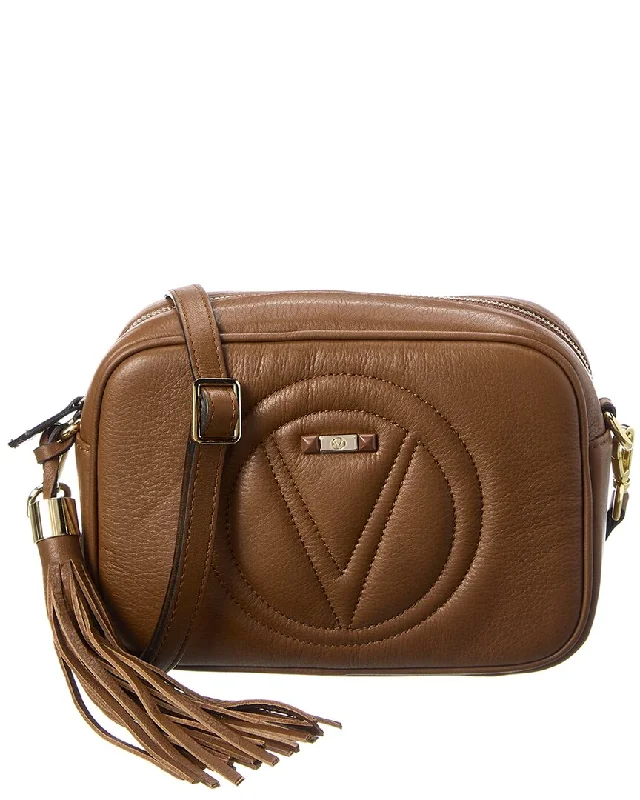 Ladies crossbody bag with extra pockets-Valentino by Mario Valentino Mia Signature Leather Crossbody