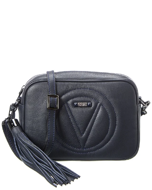 Ladies crossbody bag for working moms-Valentino by Mario Valentino Mia Signature Leather Crossbody