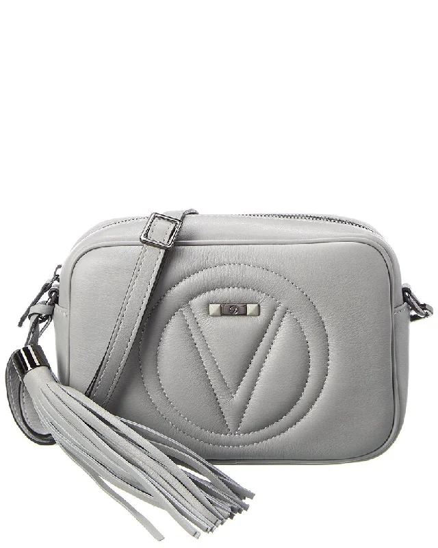 Ladies crossbody bag in glossy finish-Valentino by Mario Valentino Mia Signature Leather Crossbody