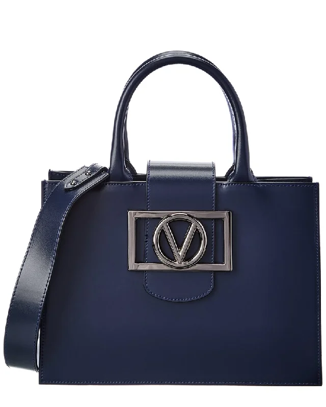 Ladies tote bag with tea organizer-Valentino by Mario Valentino Musa Super V Leather Tote