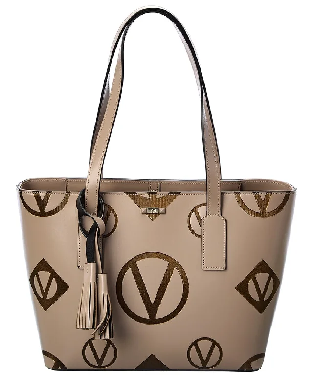 Ladies tote bag with historical print-Valentino by Mario Valentino Prince Magnus Leather Tote