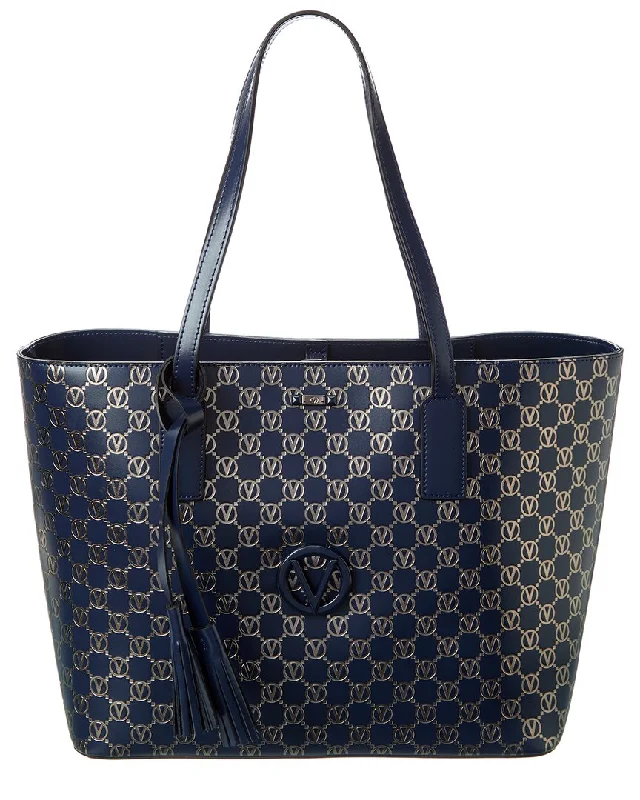 Ladies tote bag for sports-Valentino by Mario Valentino Soho Monogram Leather Tote