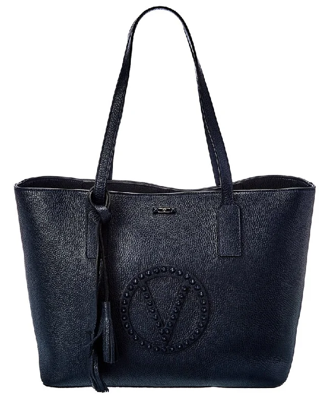 Ladies tote bag for photography-Valentino by Mario Valentino Soho Rock Leather Tote