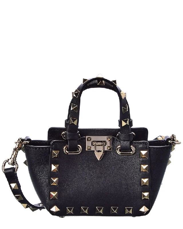 Ladies shoulder bag for gardeners-Valentino Rockstud Micro Leather Shoulder Bag