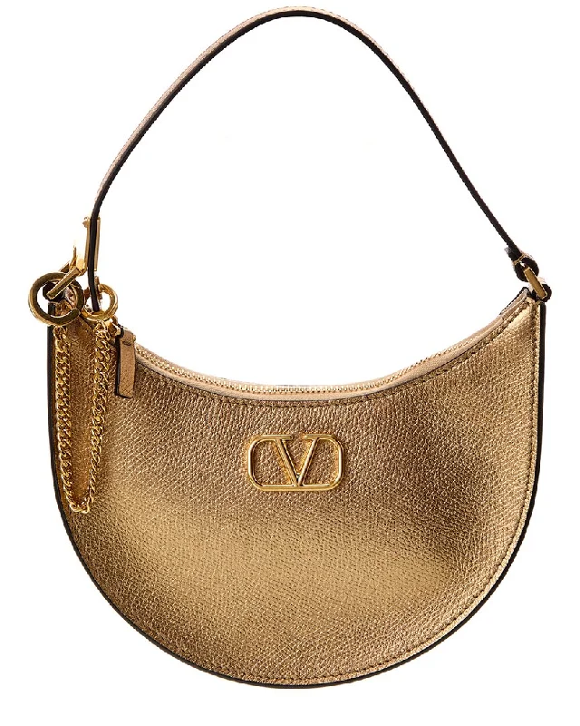 Ladies shoulder bag with pleated design-Valentino VLogo Leather Shoulder Bag