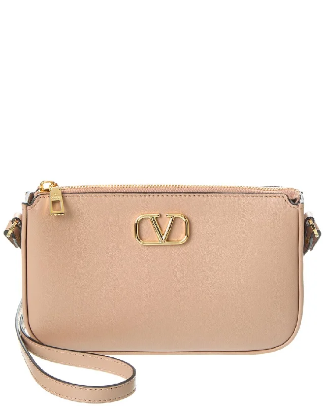 Ladies crossbody bag for festival season-Valentino VLogo Signature Mini Leather Crossbody