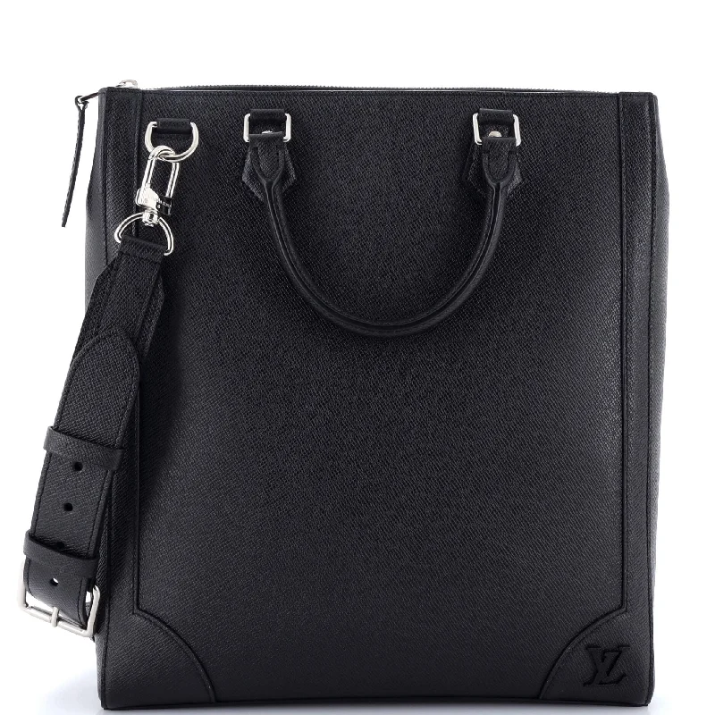 Ladies tote bag with top handle-Vertical Tote Taiga Leather