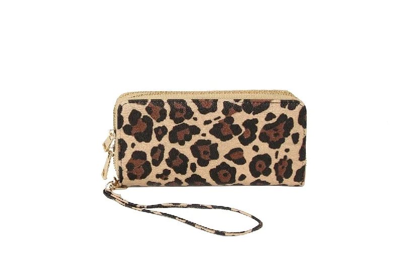 ladies wallet for urban style-W02CH Cheetah Print Flat Wallet