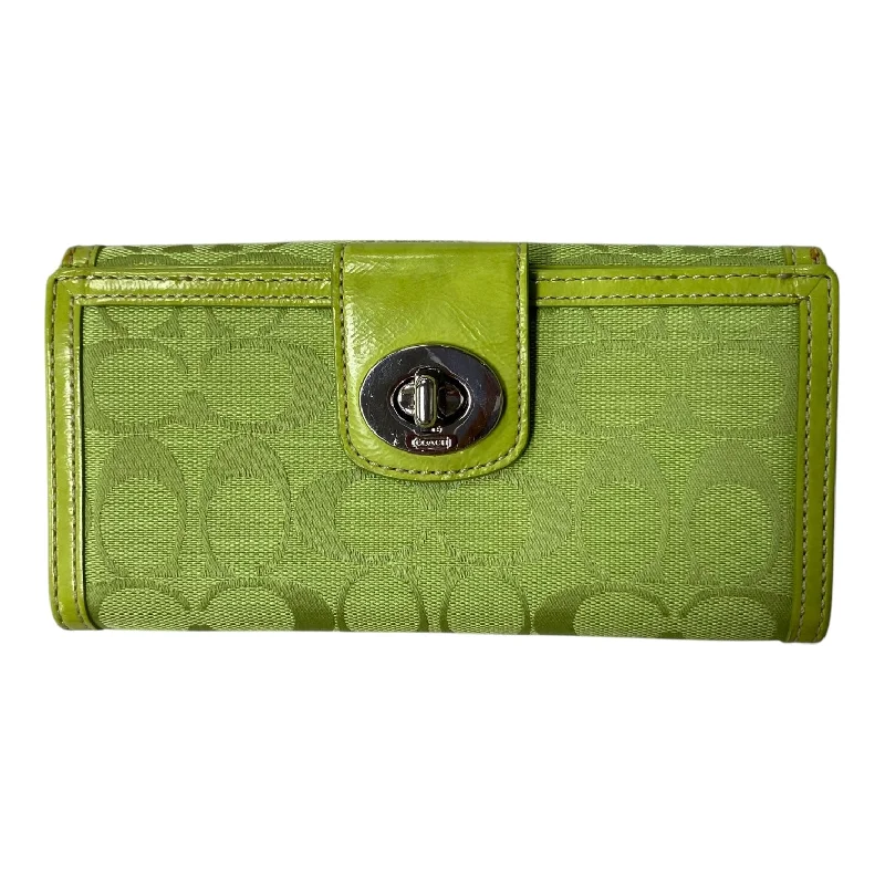 ladies wallet for luxury brands-Wallet Designer By Coach In Green, Size:Medium