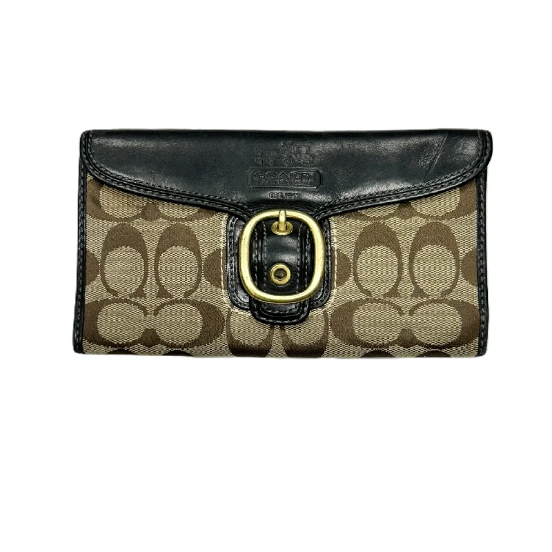 ladies wallet with bold trim-Wallet Designer By Coach, Size: Large