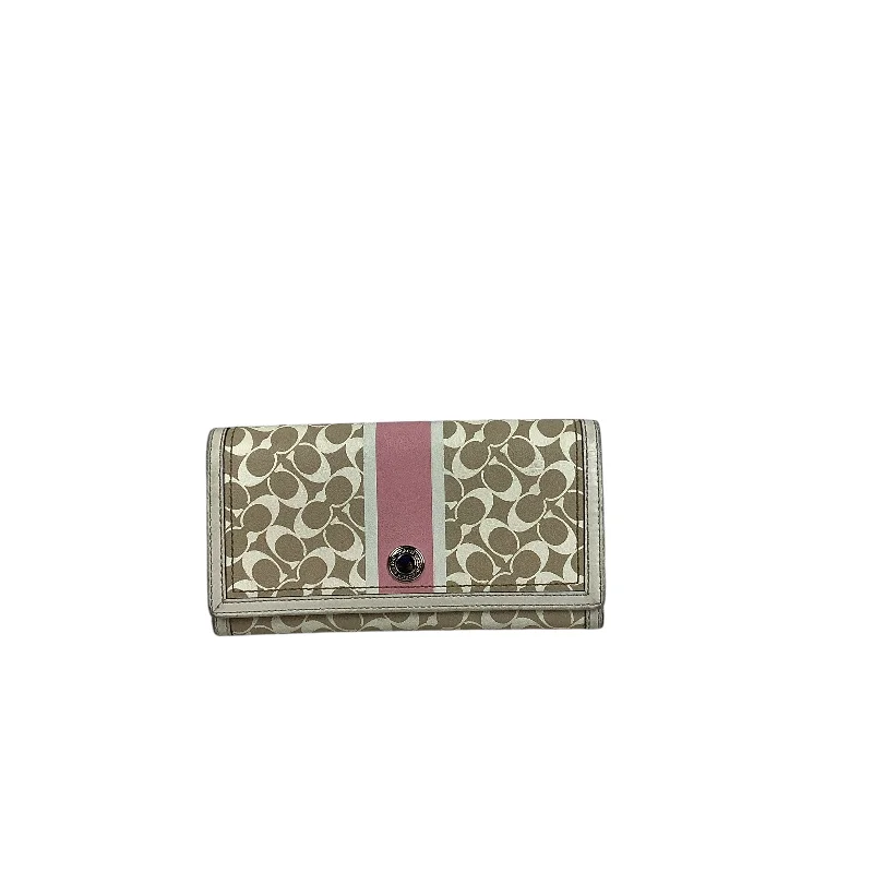 ladies wallet with bold trim-Wallet Designer By Coach, Size: Medium