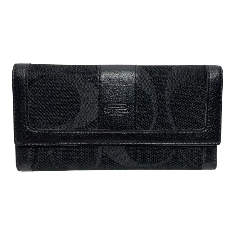 ladies wallet in compact leather-Wallet Designer By Coach, Size: Medium