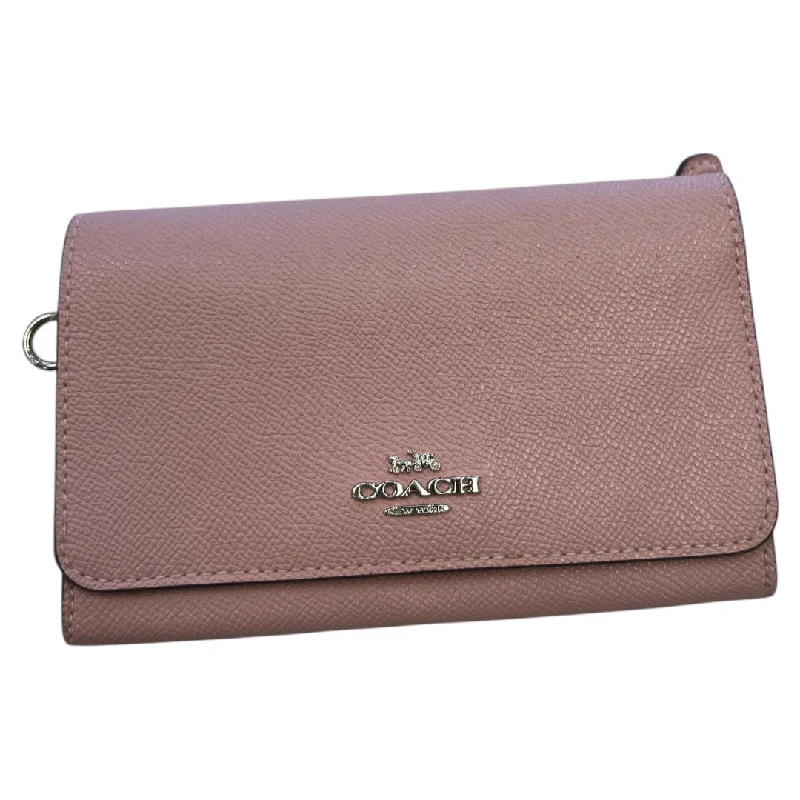 ladies wallet in retro leather-Wallet Designer By Coach, Size: Small