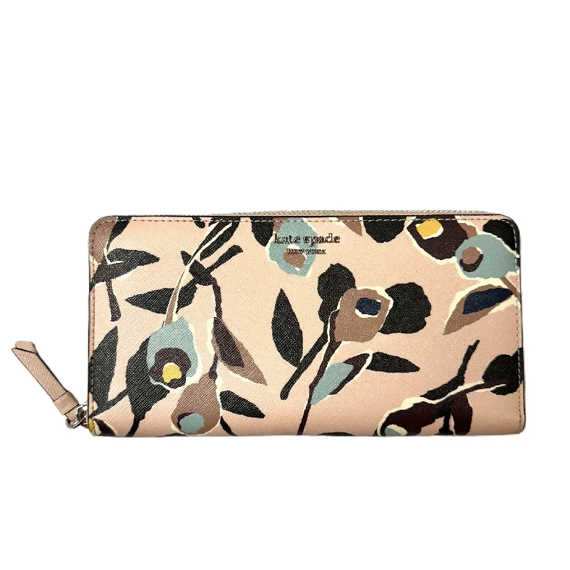 ladies wallet with metal zipper-Wallet Designer By Kate Spade, Size: Medium