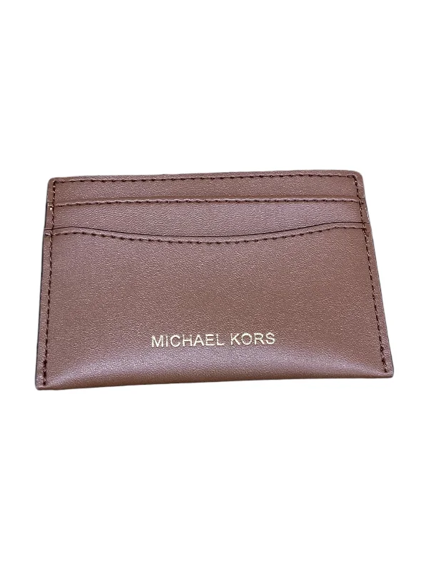 ladies wallet in dark leather-Wallet Designer By Michael By Michael Kors, Size: Small