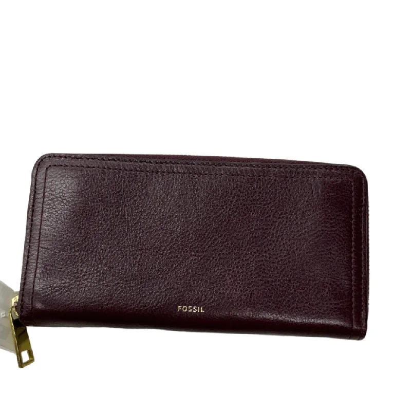 ladies stylish wallet for everyday-Wallet Leather By Fossil, Size: Large