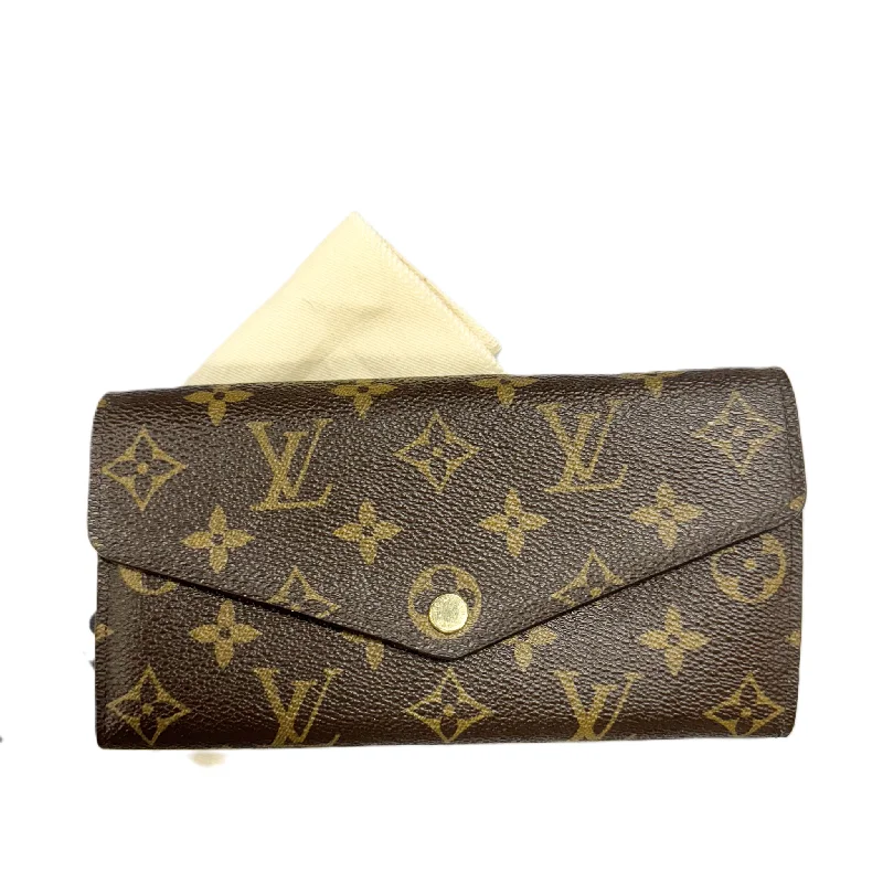 ladies wallet with leather trim-Wallet Luxury Designer By Louis Vuitton, Size: Large