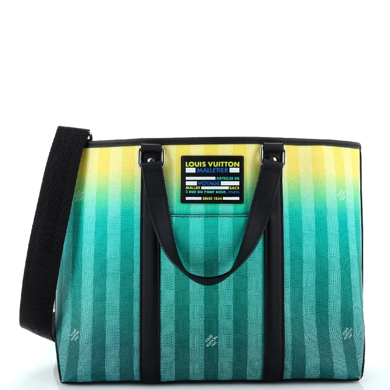 Ladies tote bag for urban style-Weekend Tote Limited Edition Gradient Damier Stripes PM