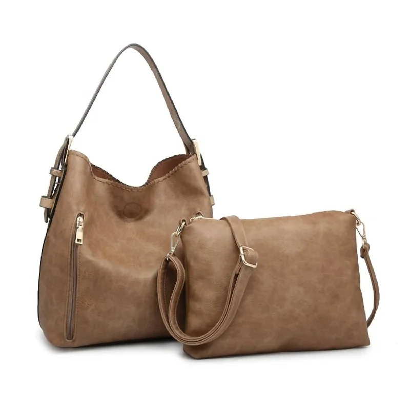 Ladies shoulder bag for rainy days-Women's Alexa Hobo Bag In Python Taupe