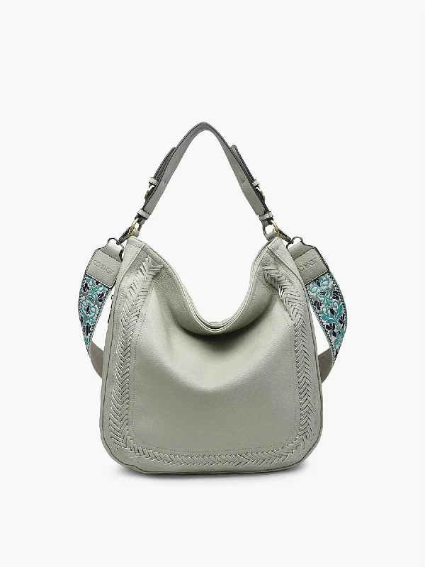 Ladies shoulder bag with colorful straps-Women's Aris Whipstitch Hobo Bag In Light Sage