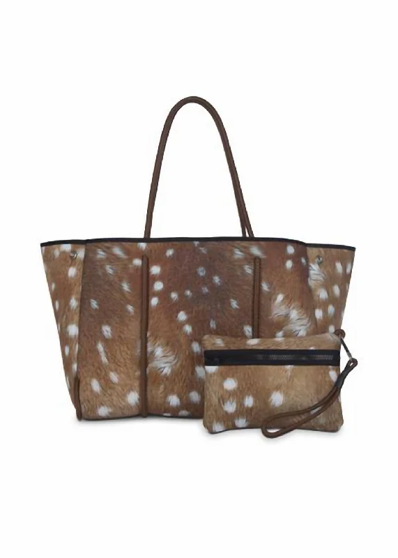 Ladies tote bag multi-purpose-Women's Greyson Range Tote Bag In Chestnut Axis Print