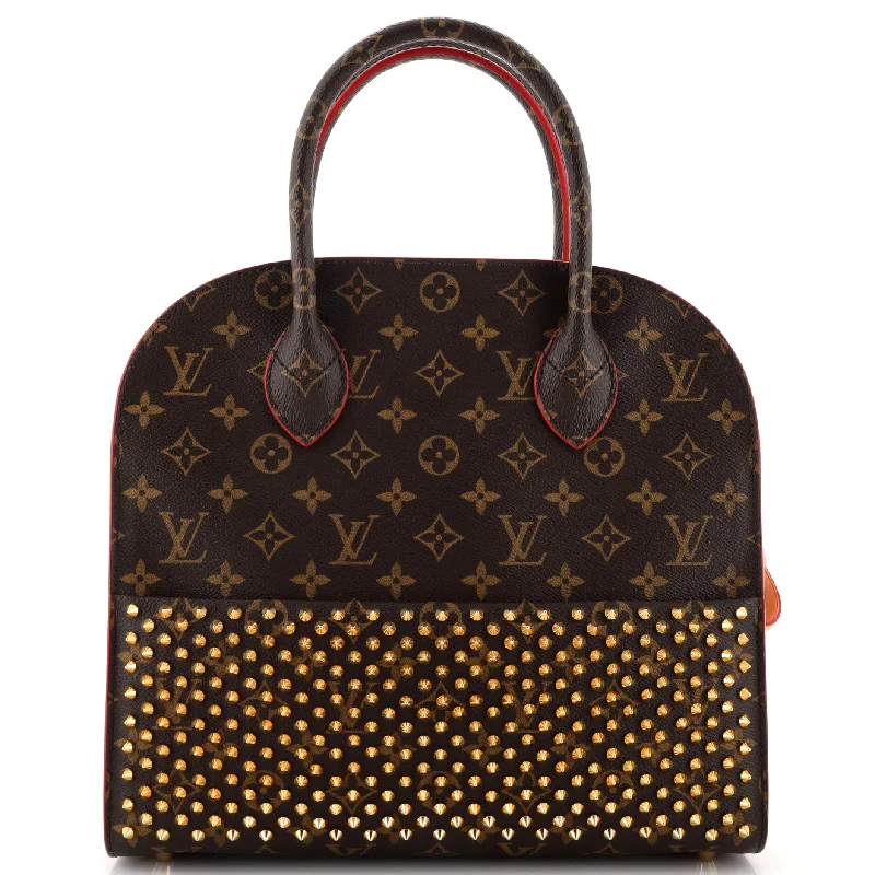 Ladies tote bag for fashion lovers-x Christian Louboutin Shopping Bag Calf Hair and Monogram Canvas