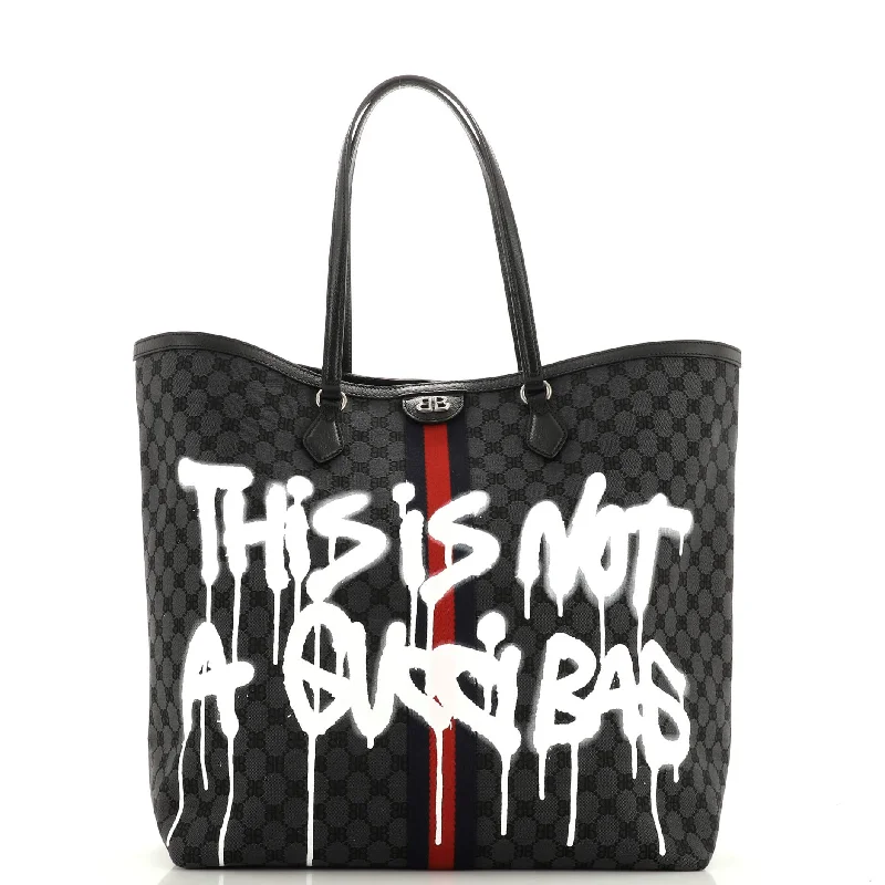 Ladies tote bag for countryside-x Gucci The Hacker Project Tote Graffiti BB Canvas Large