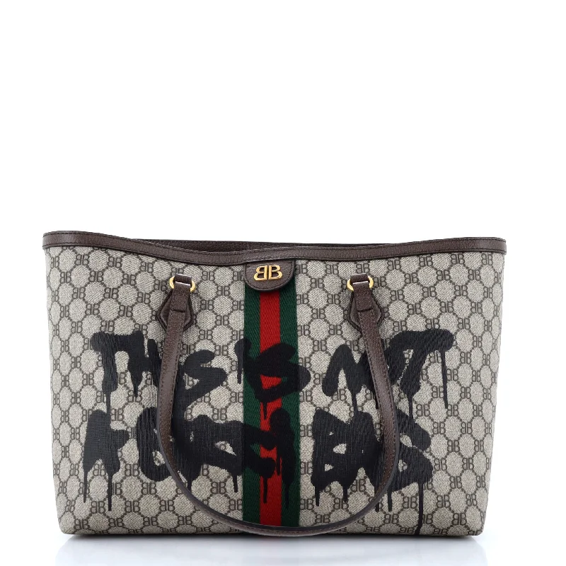 Ladies tote bag with towel holder-x Gucci The Hacker Project Tote Graffiti BB Coated Canvas Medium