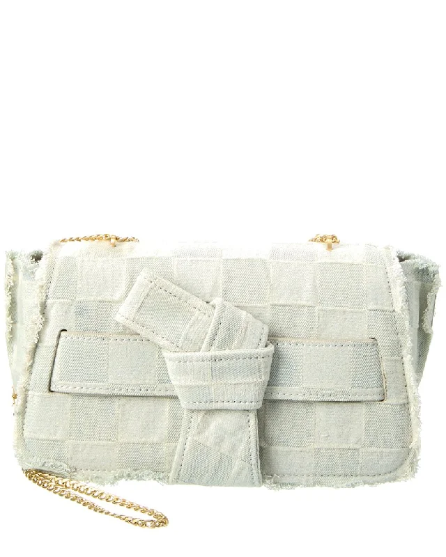 Ladies crossbody bag with woven detail-Zac Posen Anthea Chain Denim Crossbody