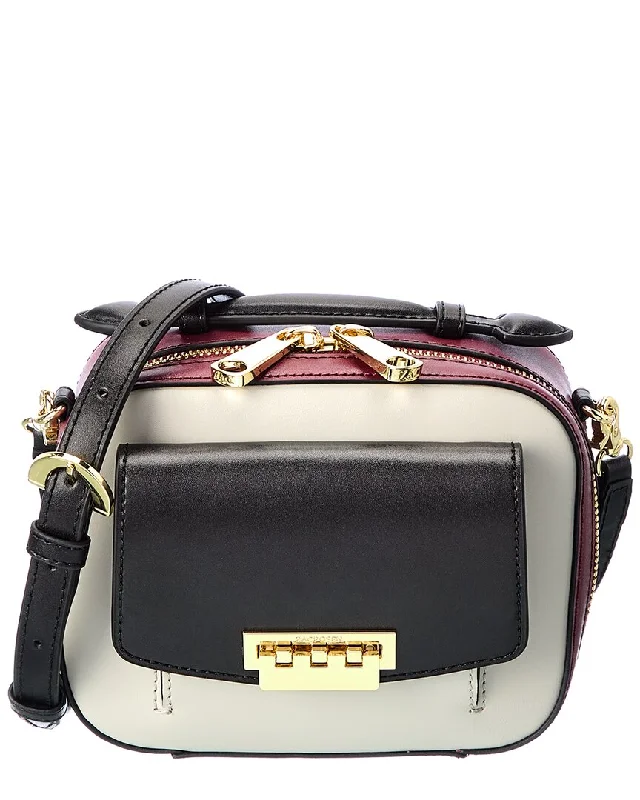 Ladies crossbody bag with snap button-Zac Posen Earthette Small Box Leather Crossbody